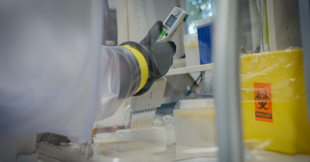 Scientist in a laboratory working on a methane vaccine